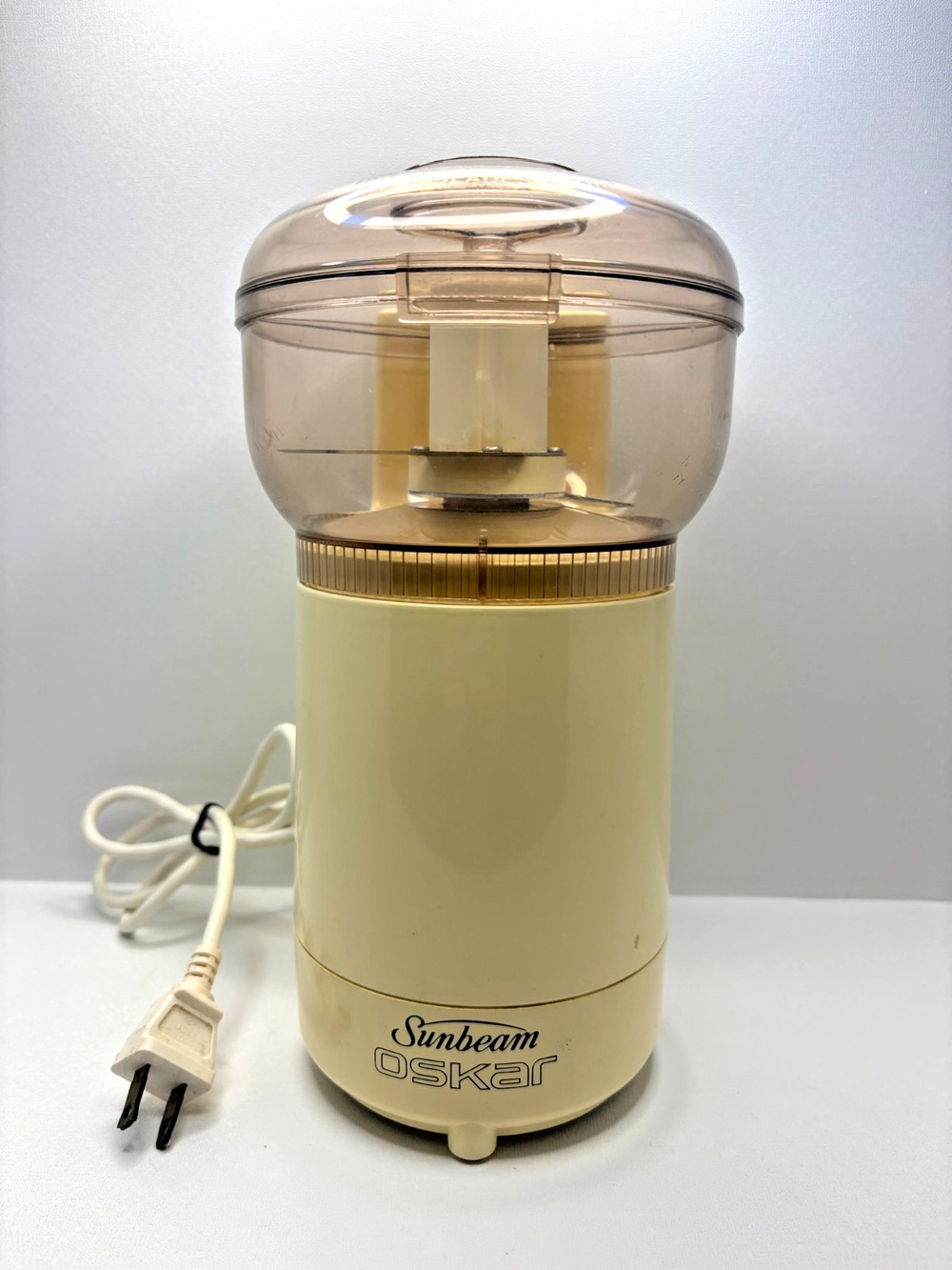 Vintage Sunbeam Oskar Chopper Food Processor Beige 14081 Tested Made in France